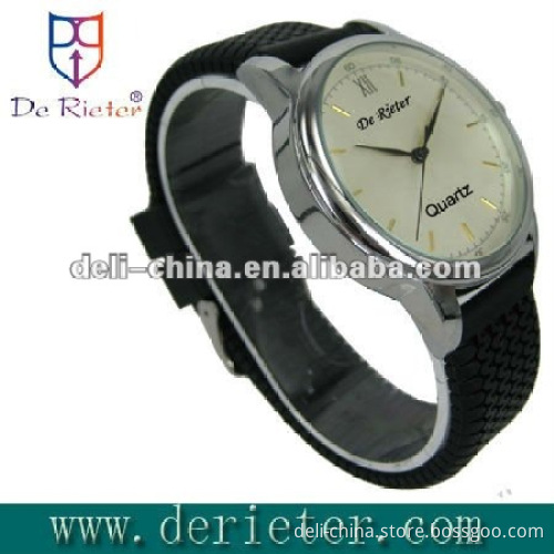 Stainless Steel Wristwatch Silicone Strap